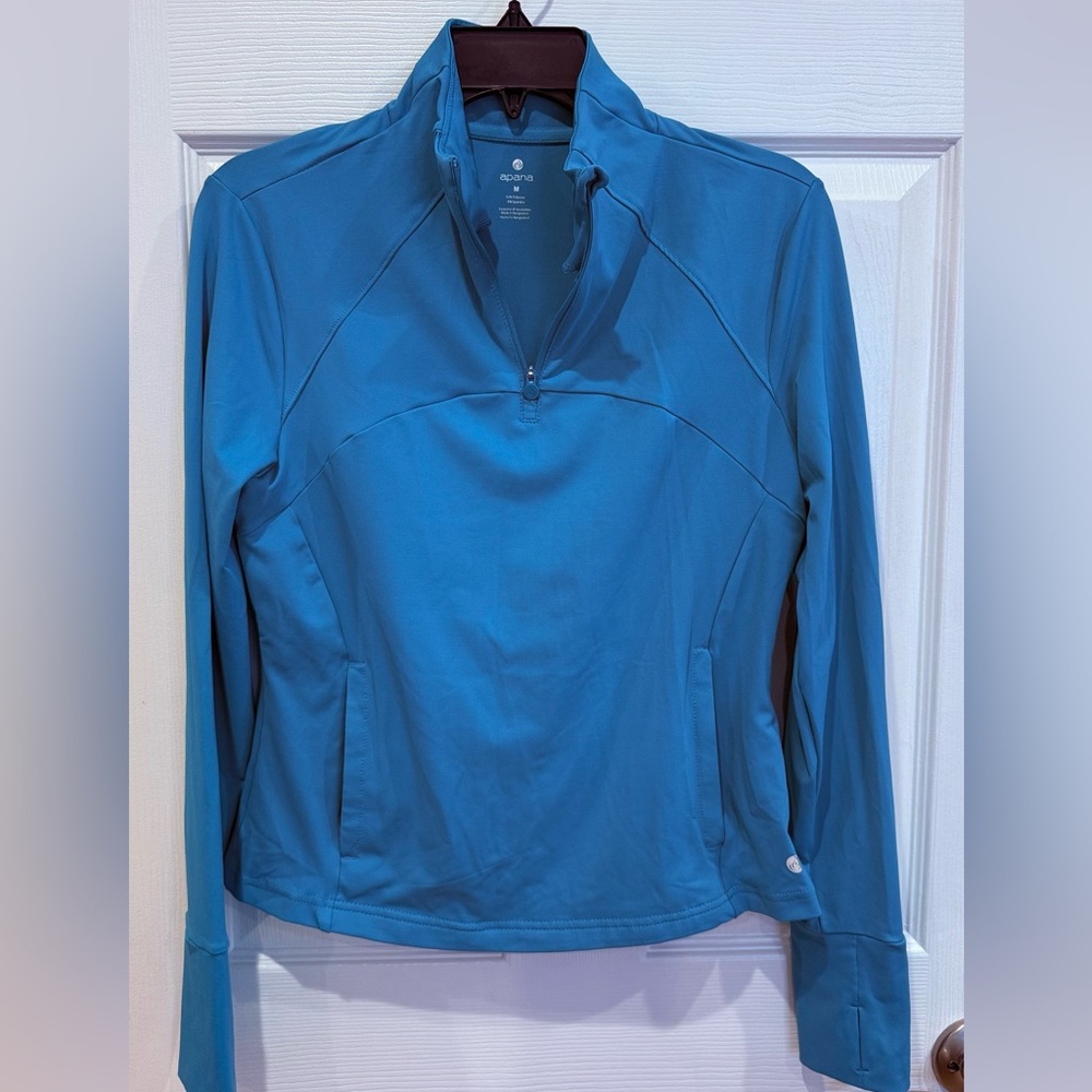 Apana Teal Quarter-Zip Jacket